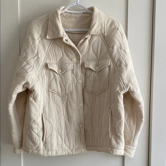 Cream Quilted Spring/Fall Jacket - Picture 2 of 5
